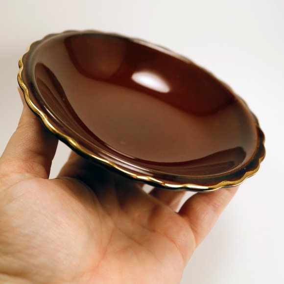 Vintage Brown and Gold Trinket Dish Made in Japan - Picture 5 of 7